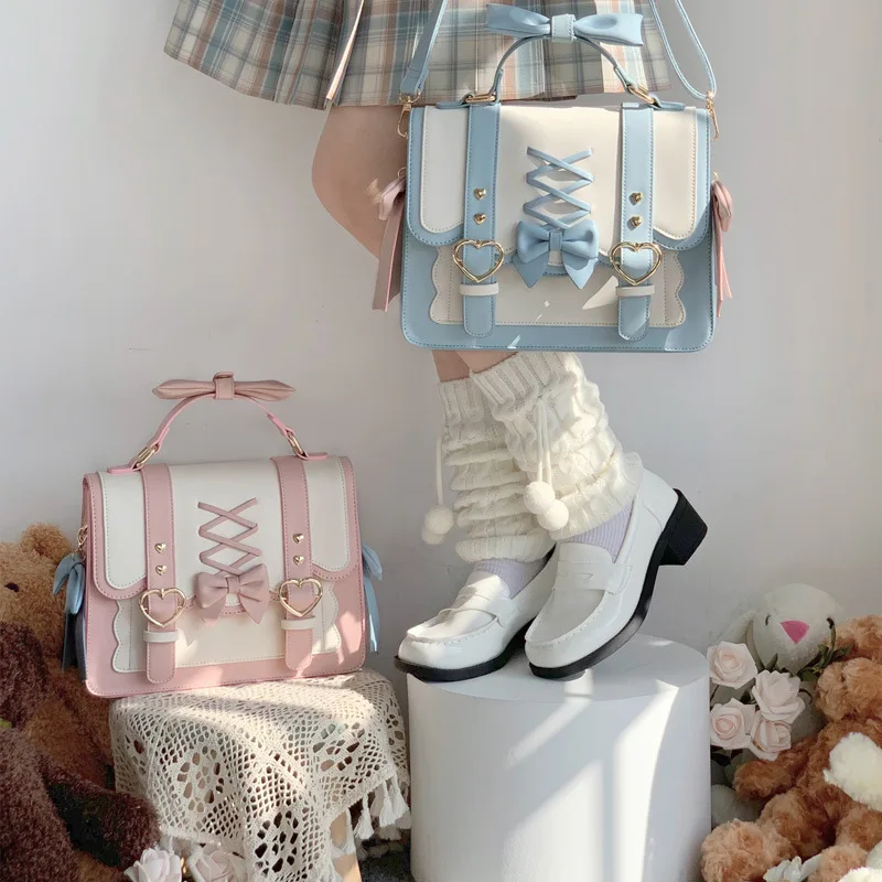 Kawaii Lolita Shoulder Bag JK Uniform School Handbags Crossbody Backpack Pink Blue Japanese Womens Cosplay Anime Female Satchel
Kawaii Lolita Shoulder Bag JK Uniform School Handbags Crossbody Backpack Pink Blue Japanese Womens Cosplay Anime Female Satchel