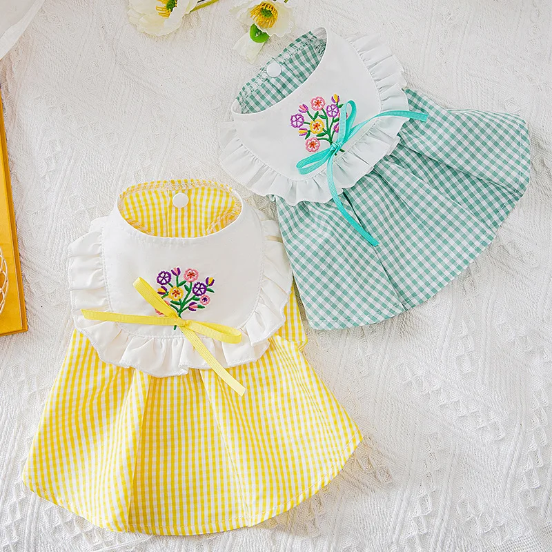Spring and Autumn Pet Clothes Cute Princess Skirt Flower Embroidery Small and Medium-sized Cat Dog Dress Kitten Puppy Vest
Spring and Autumn Pet Clothes Cute Princess Skirt Flower Embroidery Small and Medium-sized Cat Dog Dress Kitten Puppy Vest