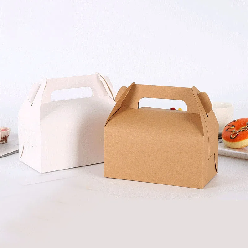 

Портативные крафт-бумажные пакеты, складная сумка для хранения, Подарочная сумка, коробки для торта и упаковка, коробка для выпечки для детского душа, дня рождения