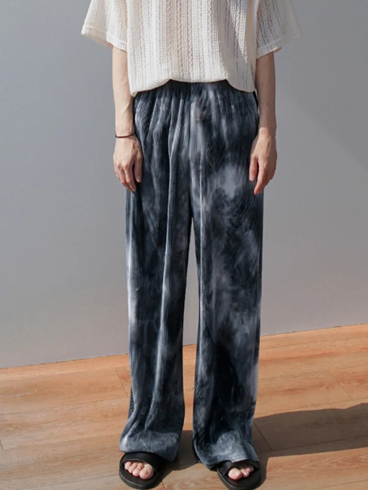 SYUHGFA Men Clothing 2022 Spring Autumn New Tie Dye Wide Leg Straight Pants Elastic Waist Causal Ice Silk Trousers For Male
SYUHGFA Men Clothing 2022 Spring Autumn New Tie Dye Wide Leg Straight Pants Elastic Waist Causal Ice Silk Trousers For Male
