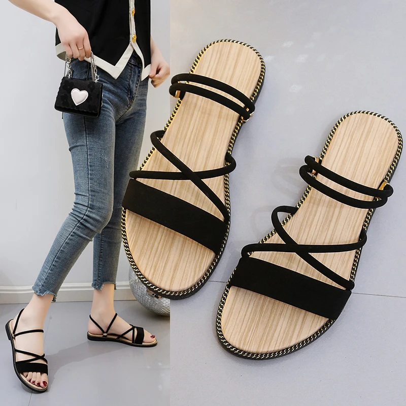 Summer Two-wear Women's Sandals Simple Seaside Vacation All-match Slippers Large Size One-word Flip-flops Casual Beach Shoes
Summer Two-wear Women's Sandals Simple Seaside Vacation All-match Slippers Large Size One-word Flip-flops Casual Beach Shoes