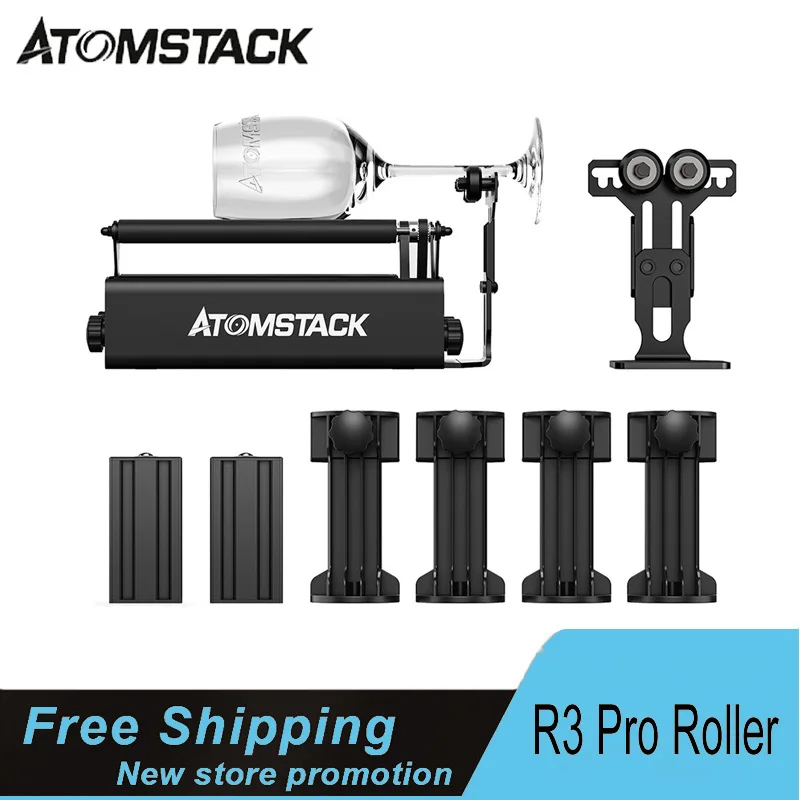 New R3 Pro Roller Upgraded Rotary Roller with Separable Support Compatible 95% of Laser Engraver Ortur Neje Twotress ATOMSTACK
New R3 Pro Roller Upgraded Rotary Roller with Separable Support Compatible 95% of Laser Engraver Ortur Neje Twotress ATOMSTACK