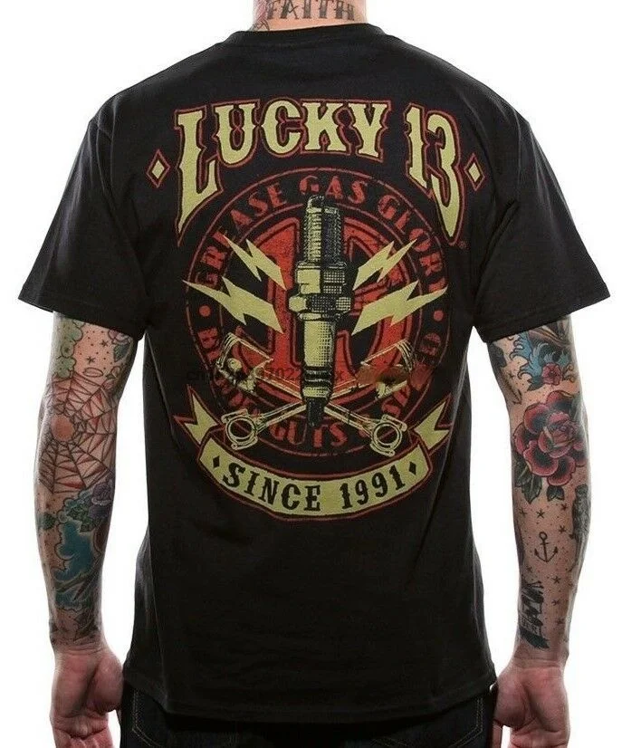 Lucky 13 Pin Up Punk Street Bike Gothic Americana Tattoo Art Mens Tee AMPED t shirt
Lucky 13 Pin Up Punk Street Bike Gothic Americana Tattoo Art Mens Tee AMPED t shirt