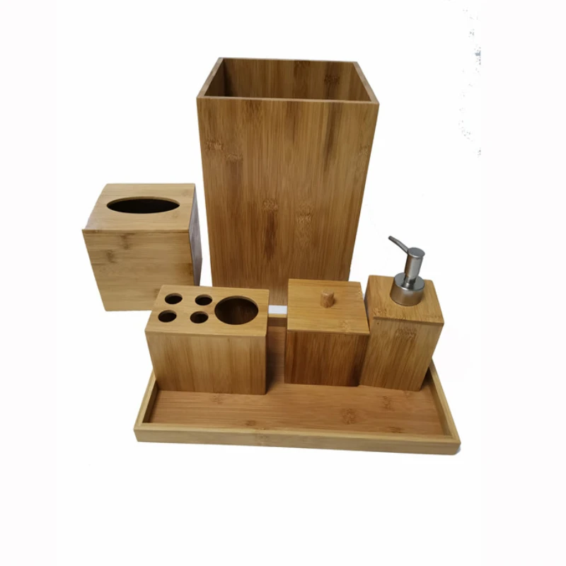 Luxury 6pcs hotel modern wooden washroom vanity toilet accessories bamboo bathroom accessories set
Luxury 6pcs hotel modern wooden washroom vanity toilet accessories bamboo bathroom accessories set