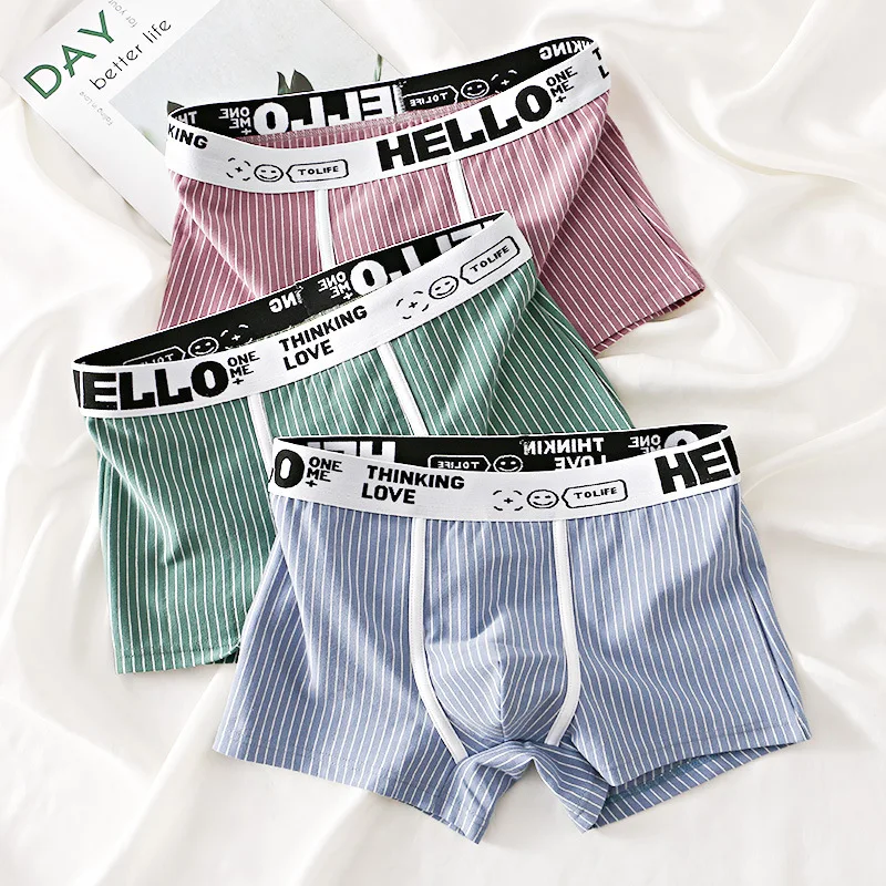 Striped Cotton Underpants Youth Mid Waist Breathable Men's Convex Pouch Underwear Boxer Shorts Panties Elastic Soft Lingerie New
Striped Cotton Underpants Youth Mid Waist Breathable Men's Convex Pouch Underwear Boxer Shorts Panties Elastic Soft Lingerie New
