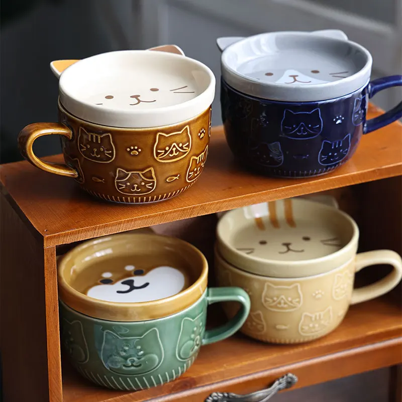 Cute Shiba Inu Cat Mug with Lid Personalized Relief Ceramic Animal Coffee Tea Mugs Funny Cup Gift For Cat Dog Lovers Home Decor
Cute Shiba Inu Cat Mug with Lid Personalized Relief Ceramic Animal Coffee Tea Mugs Funny Cup Gift For Cat Dog Lovers Home Decor
