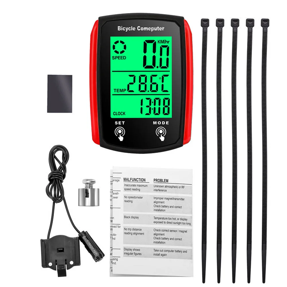 

Waterproof Bicycle Speedometer Bike LCD Computer Speed Wired Odometer Speed Counter English Counter Code Table Accessories