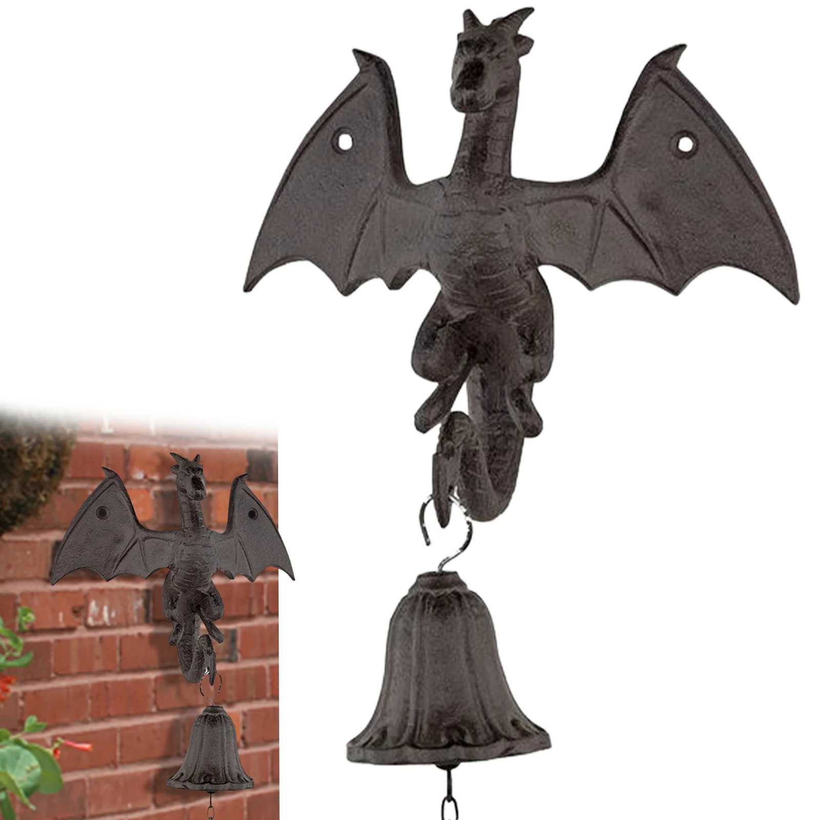 Dragon Door Bell Castle Dragon Gothic Iron Bell For Garden Decoration Castle Dragon Gothic Dinner Door Bell Garden Statues Decor
Dragon Door Bell Castle Dragon Gothic Iron Bell For Garden Decoration Castle Dragon Gothic Dinner Door Bell Garden Statues Decor