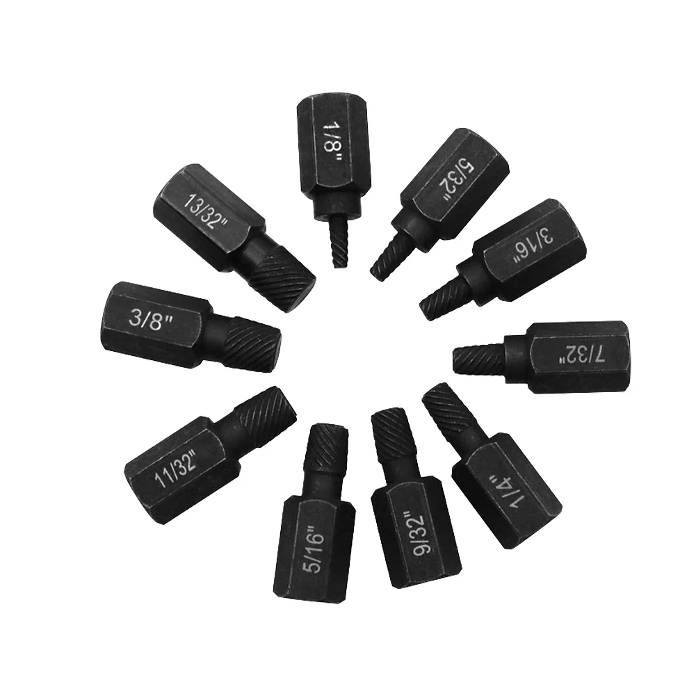 Repairing 10pcs Remove Broken Screw Extractor Set Bolt Drill Screws Furniture Set Extractor Multi-spline Bit Stripped Set Bolts
Repairing 10pcs Remove Broken Screw Extractor Set Bolt Drill Screws Furniture Set Extractor Multi-spline Bit Stripped Set Bolts