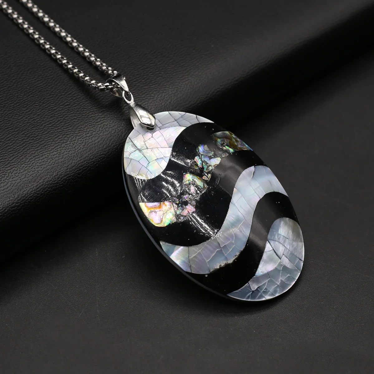 60x40mm Natural Stripe Shell Pendant Necklace Oval Natural Abalone Shell Necklace for Women Jewelry Trendy Necklace Gift
60x40mm Natural Stripe Shell Pendant Necklace Oval Natural Abalone Shell Necklace for Women Jewelry Trendy Necklace Gift