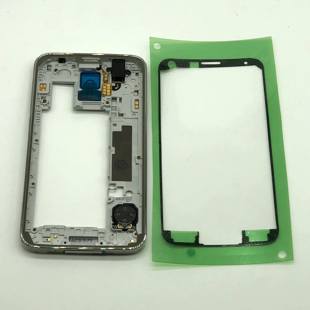 

For Samsung Galaxy S5 G900F G900H G900I G900 Original Phone Housing Cover For Samsung S5 Mid Middle Frame With Glue