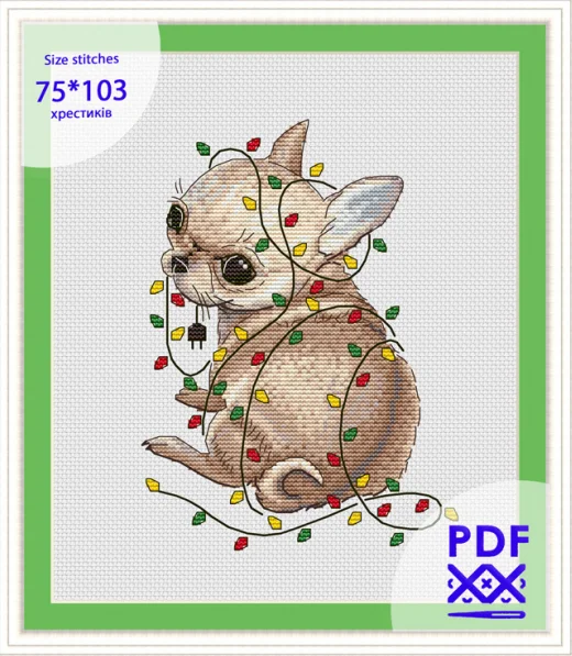 Cross Stitch 14CT Ecological Cotton Threads Embroidery Home Decoration Hanging unPainting Chihuahua and Christmas lights 24-29
Cross Stitch 14CT Ecological Cotton Threads Embroidery Home Decoration Hanging unPainting Chihuahua and Christmas lights 24-29