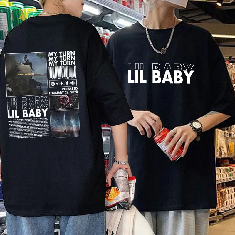 90s Hip Hop Rapper Lil Baby My Turn Album Graphic T-shirt Male Fashion Tshirt Men 100% Pure Cotton T Shirts Men's Short Sleeve
90s Hip Hop Rapper Lil Baby My Turn Album Graphic T-shirt Male Fashion Tshirt Men 100% Pure Cotton T Shirts Men's Short Sleeve