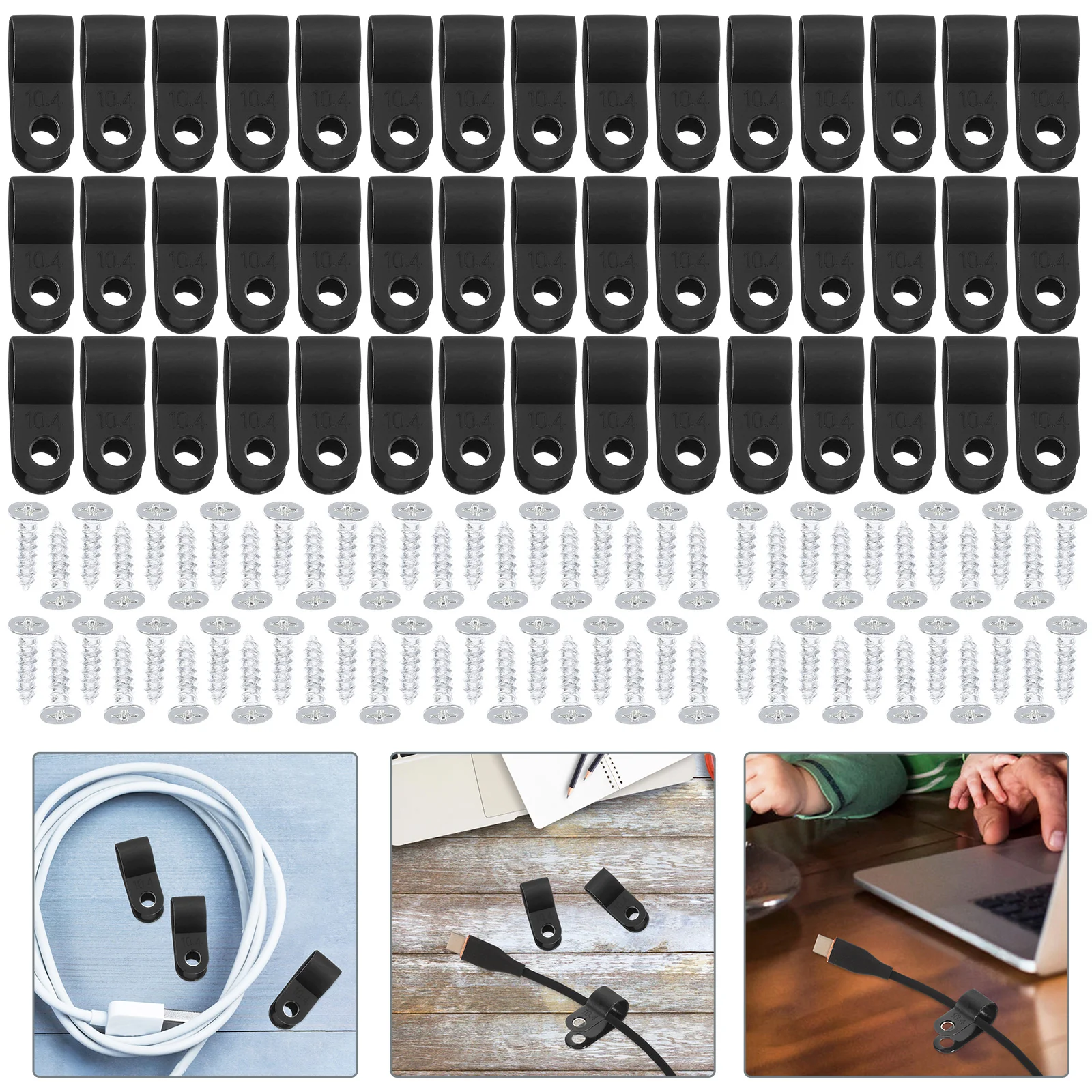 200 pcs Cable Clips Cord Management Clips Electrical Wire Clips Wall Cord Clips with Screws
200 pcs Cable Clips Cord Management Clips Electrical Wire Clips Wall Cord Clips with Screws