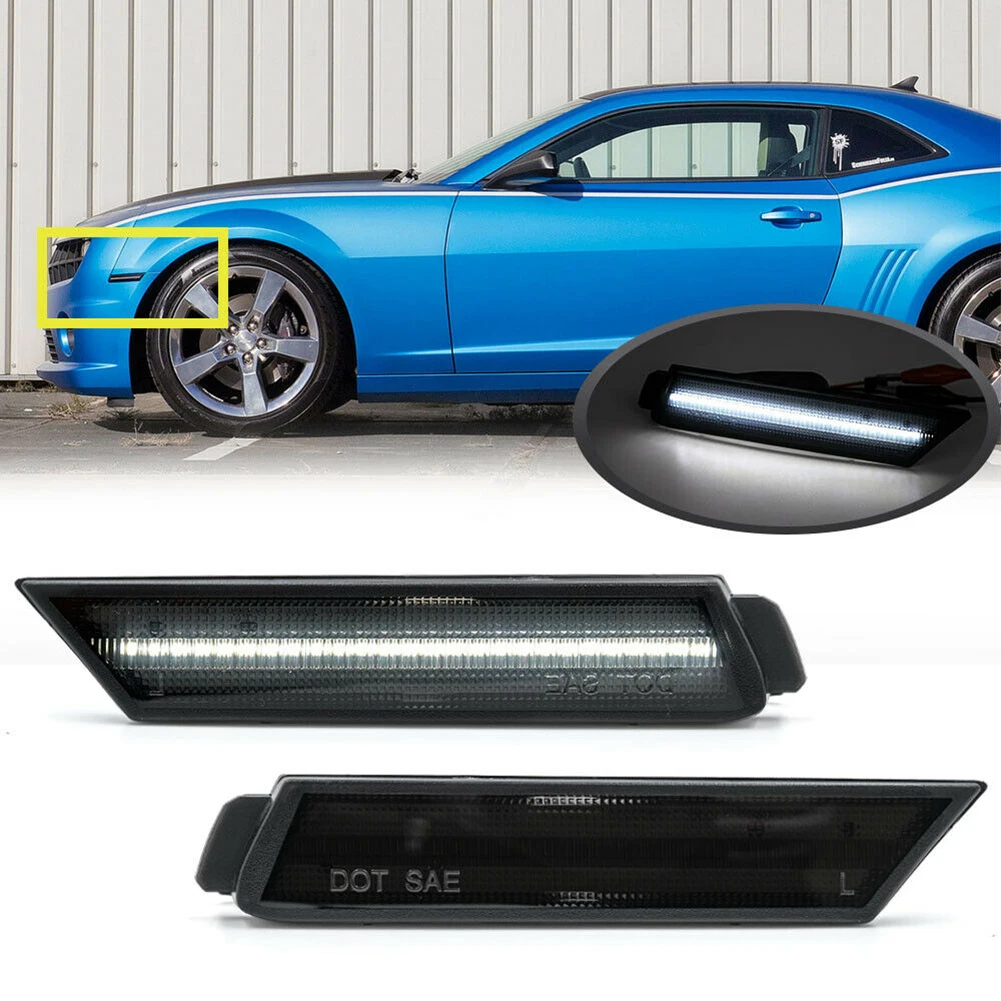 Smoked White LED Front Side Marker Lights Strip Lamps For Chevrolet Camaro 10-15 Car Accessories Turn Signal Light
Smoked White LED Front Side Marker Lights Strip Lamps For Chevrolet Camaro 10-15 Car Accessories Turn Signal Light