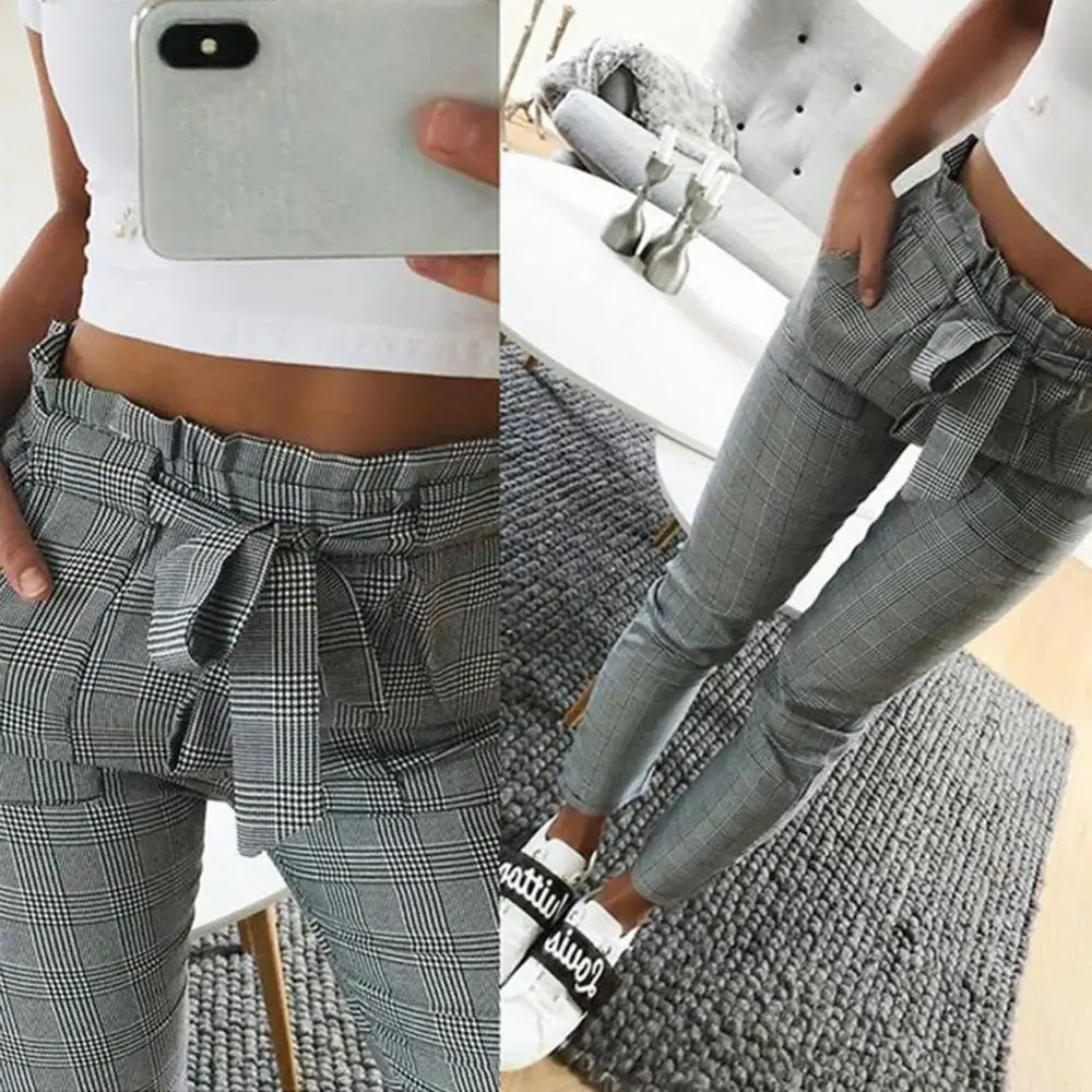 Black Elastic Trousers Pencil Pants Fashion High Waist Casual Women Skinny Plaid Pleated with Sash Sport Waist Friday Streetwear
Black Elastic Trousers Pencil Pants Fashion High Waist Casual Women Skinny Plaid Pleated with Sash Sport Waist Friday Streetwear