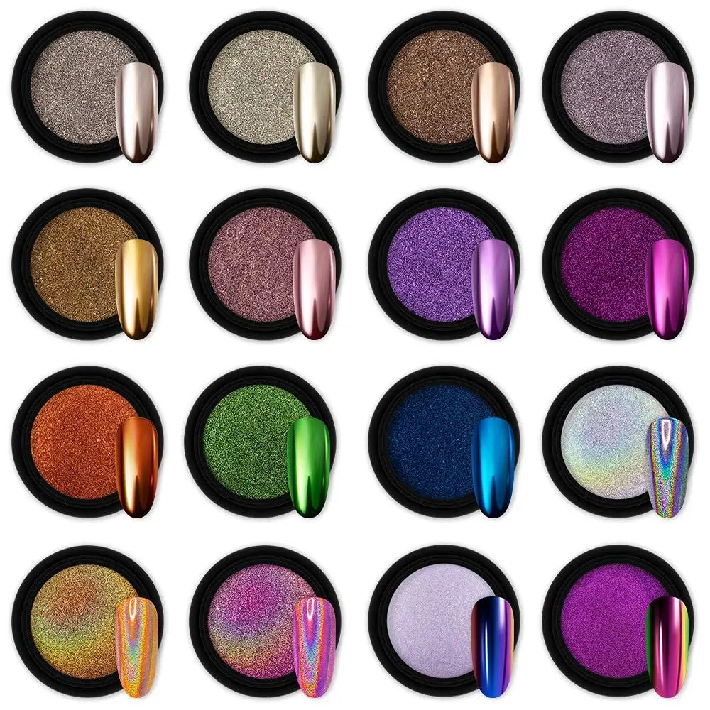 1Jars Chrome Nail Powder Metallic Mirror Effect Holographic Aurora Chameleon Nail Art Pigment,Gel Polish Mermaid Nail Dip Powder
1Jars Chrome Nail Powder Metallic Mirror Effect Holographic Aurora Chameleon Nail Art Pigment,Gel Polish Mermaid Nail Dip Powder