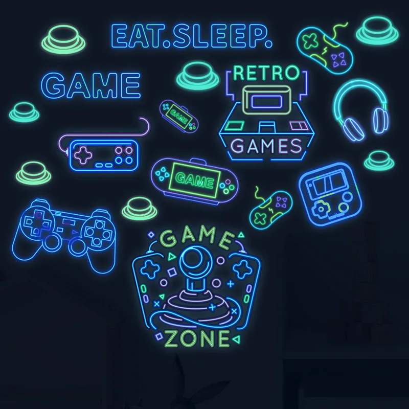 Punk Retro Game Luminous Stickers Bedroom Wall Decoration Game Fluorescent Decals Painting Glow In The Dark Stickers Home Decor
Punk Retro Game Luminous Stickers Bedroom Wall Decoration Game Fluorescent Decals Painting Glow In The Dark Stickers Home Decor