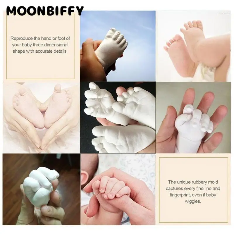 3D Plaster Molding Clone Powder Kids Handprints Footprints Baby Hand Foot Save Modeling Clay Mini Kit DIY Baby Hand Foot Casting
3D Plaster Molding Clone Powder Kids Handprints Footprints Baby Hand Foot Save Modeling Clay Mini Kit DIY Baby Hand Foot Casting