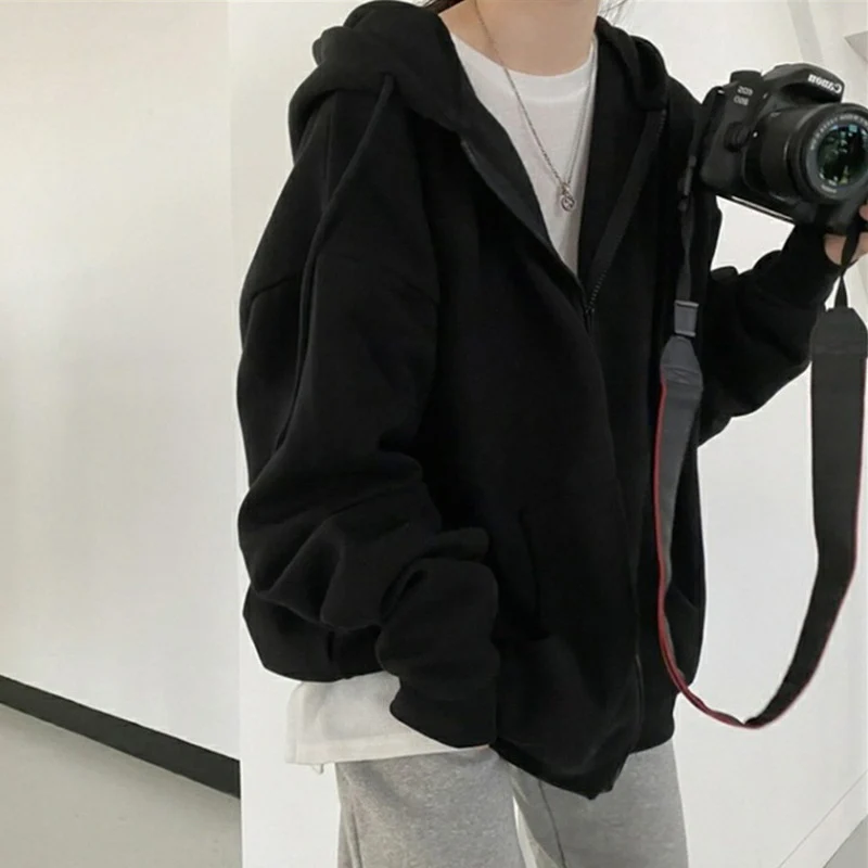 Women Hoodies Harajuku Korean Version Loose Oversized Sweatshirts Vintage Solid Color Long-sleeved Hooded Pullover Zipper Coats
Women Hoodies Harajuku Korean Version Loose Oversized Sweatshirts Vintage Solid Color Long-sleeved Hooded Pullover Zipper Coats