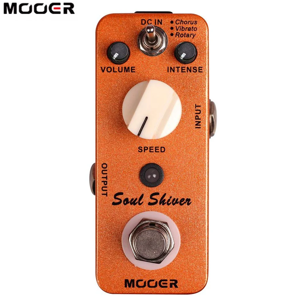 MOOER Soul Shiver Multi Modulation Guitar Effect Pedal 3 Modes Chorus/ Vibrato/ Rotary True Bypass Full Metal Shell
MOOER Soul Shiver Multi Modulation Guitar Effect Pedal 3 Modes Chorus/ Vibrato/ Rotary True Bypass Full Metal Shell