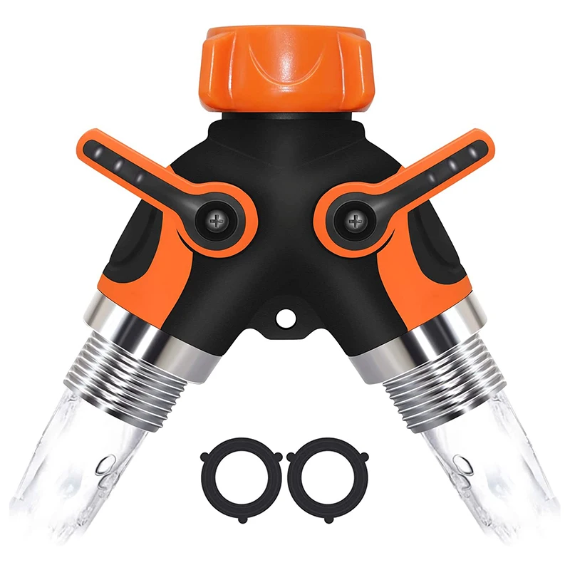 2 Way Garden Hose Splitter, Splitter Valve for Garden Hose with Heavy Garden Hose Outlet Splitter with 2 Washers
2 Way Garden Hose Splitter, Splitter Valve for Garden Hose with Heavy Garden Hose Outlet Splitter with 2 Washers