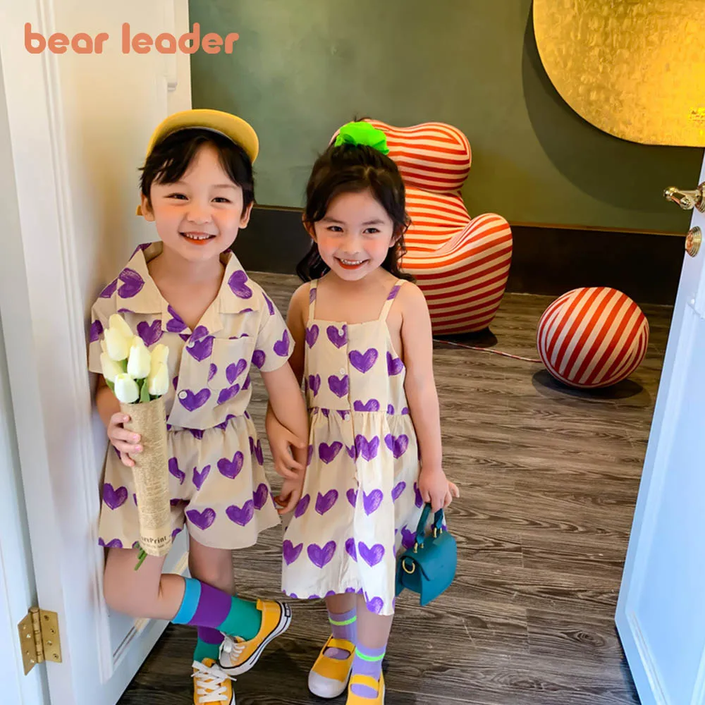 Bear Leader Children's Sets Summer Boys and Girls Clothes Love Print Boys Sets Suspenders Girls Dress Brother and Sister Suit
Bear Leader Children's Sets Summer Boys and Girls Clothes Love Print Boys Sets Suspenders Girls Dress Brother and Sister Suit
