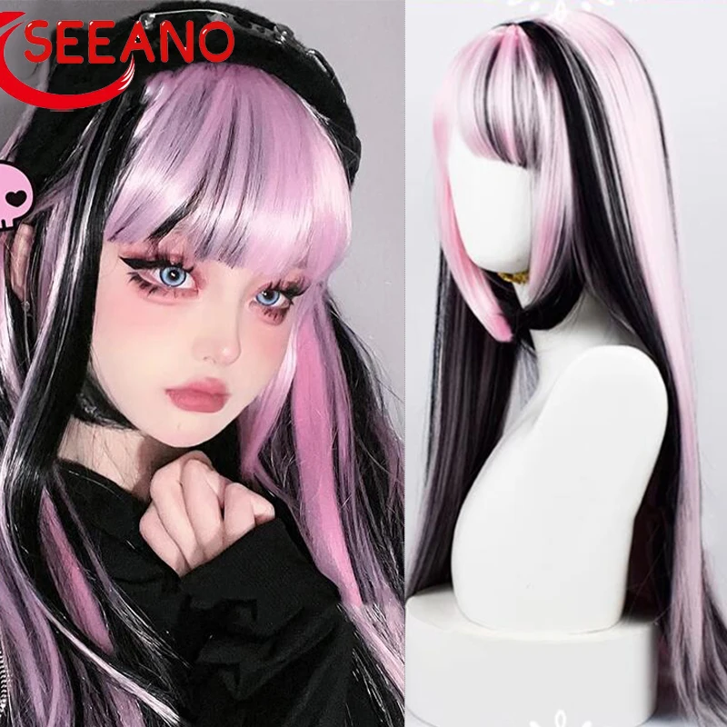 SEEANO 80cm Synthetic Long Straight Cosplay Wig With Bang Pink Blue White Lolita Wig Women Halloween Cosplay Wig Female
SEEANO 80cm Synthetic Long Straight Cosplay Wig With Bang Pink Blue White Lolita Wig Women Halloween Cosplay Wig Female