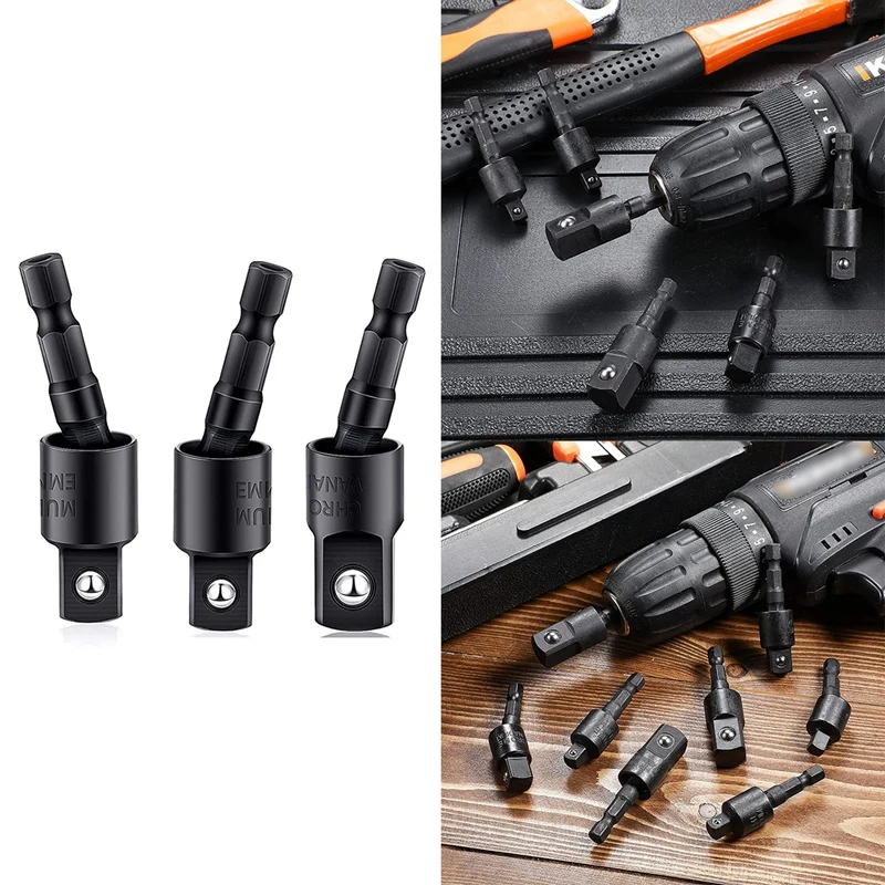 Power Drill Sockets Adapter Set 360 Degree Rotatable Hex Shank Impact Driver Socket Adapter 1/4,3/8,1/2 Inch
Power Drill Sockets Adapter Set 360 Degree Rotatable Hex Shank Impact Driver Socket Adapter 1/4,3/8,1/2 Inch