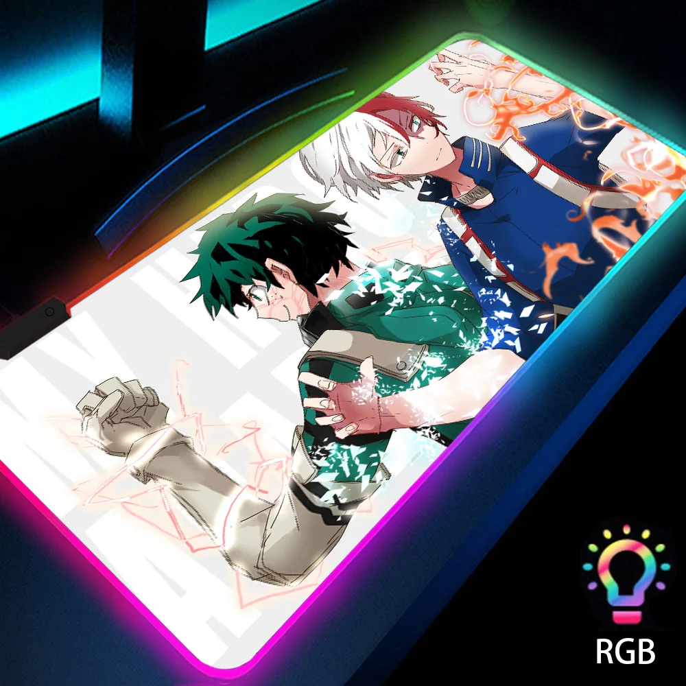 My Hero Academy Mouse Pad Large Computer Pads with Backlight Accessories Anime Gaming Desk with Rgb Mat Led Desk Gamer Protector
My Hero Academy Mouse Pad Large Computer Pads with Backlight Accessories Anime Gaming Desk with Rgb Mat Led Desk Gamer Protector