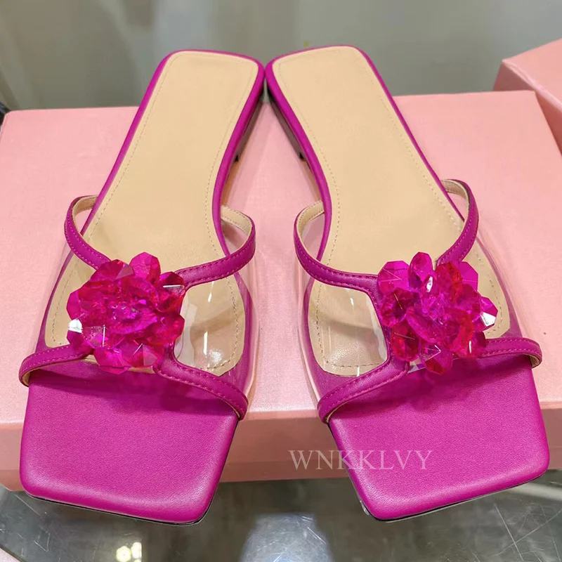 Transparent PVC Sandals Women Square Toe Crystal Flower Summer 2022 Peep Toe Leather Slippers Women Street Shot Flats Size 43
Transparent PVC Sandals Women Square Toe Crystal Flower Summer 2022 Peep Toe Leather Slippers Women Street Shot Flats Size 43