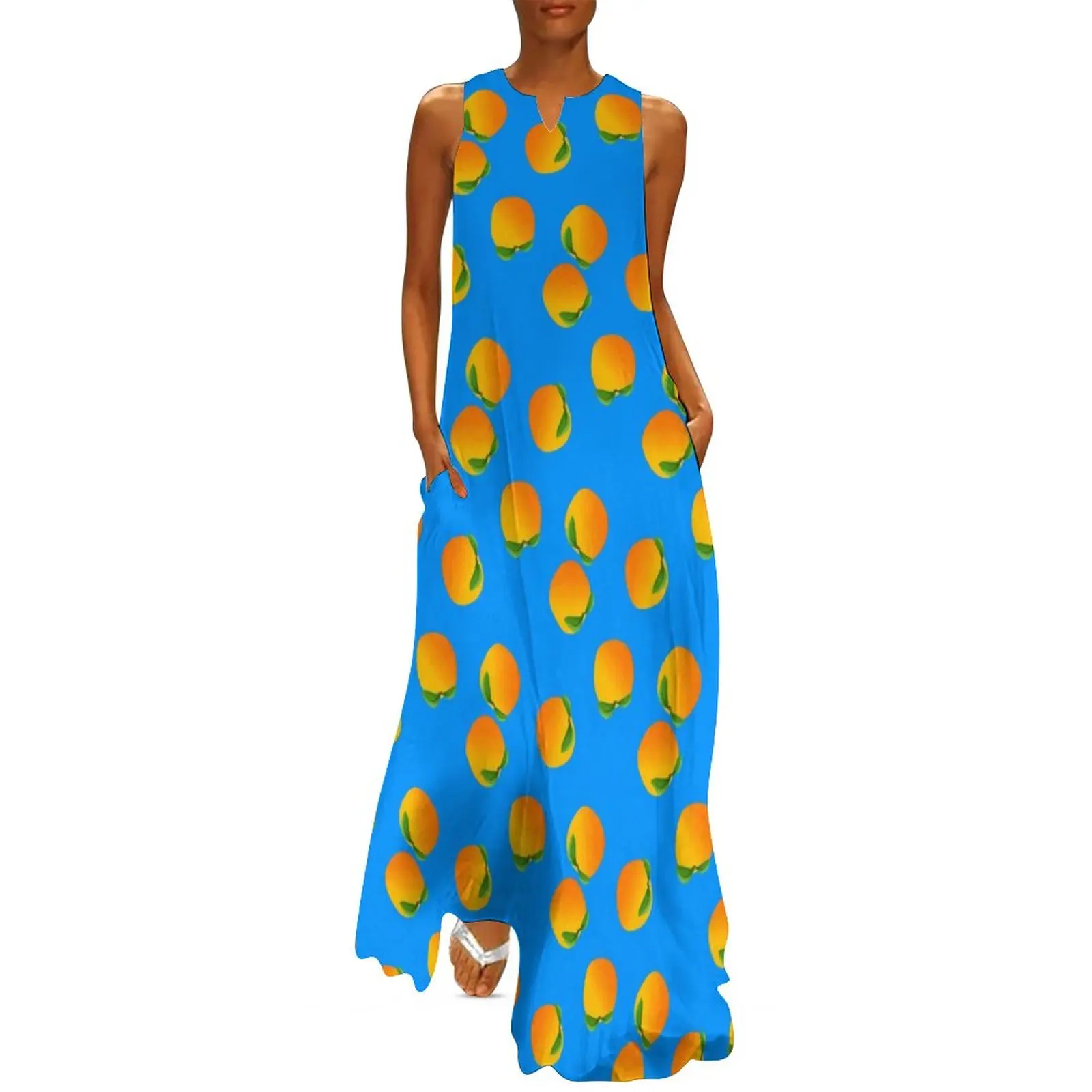 Bright Oranges Dress Fruit Print Party Maxi Dress Aesthetic Boho Beach Long Dresses Summer V Neck Printed Vestido Big Size 4XL
Bright Oranges Dress Fruit Print Party Maxi Dress Aesthetic Boho Beach Long Dresses Summer V Neck Printed Vestido Big Size 4XL