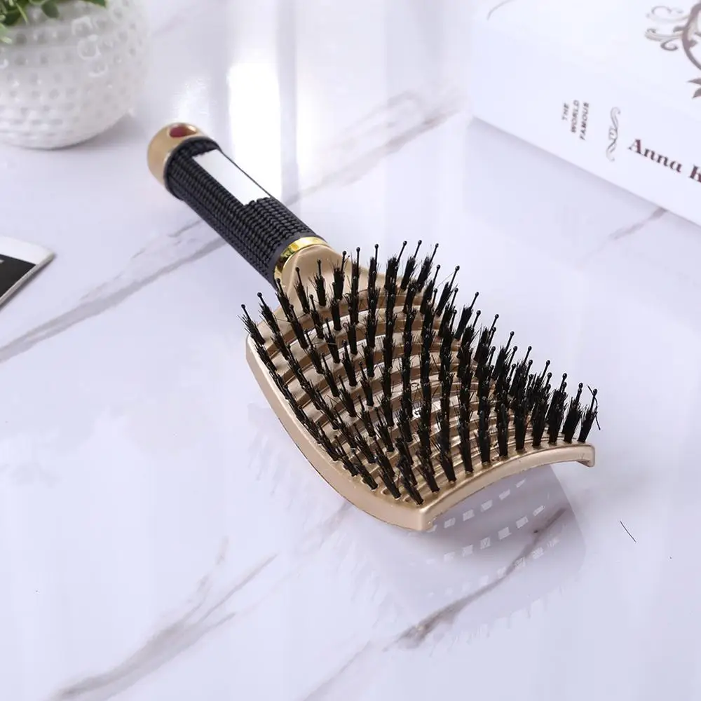 Massage Comb Hairbrush Bristle Nylon Women Wet Curly Detangle Hair Brush for Salon Hairdressing Styling Tools
Massage Comb Hairbrush Bristle Nylon Women Wet Curly Detangle Hair Brush for Salon Hairdressing Styling Tools