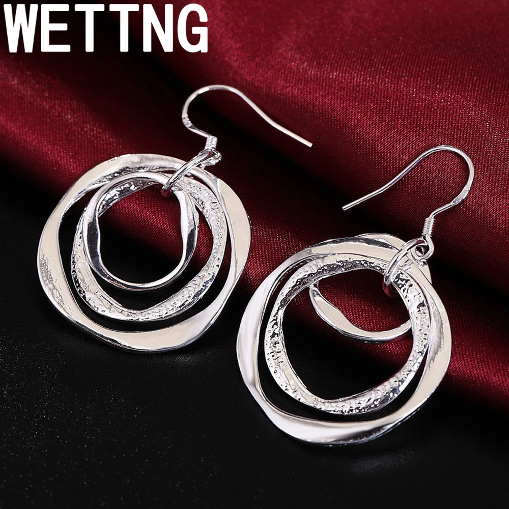 925 Sterling Silver Three Circle Drop Earring For Women Lady Wedding Engagement Party Fashion Jewelry
925 Sterling Silver Three Circle Drop Earring For Women Lady Wedding Engagement Party Fashion Jewelry