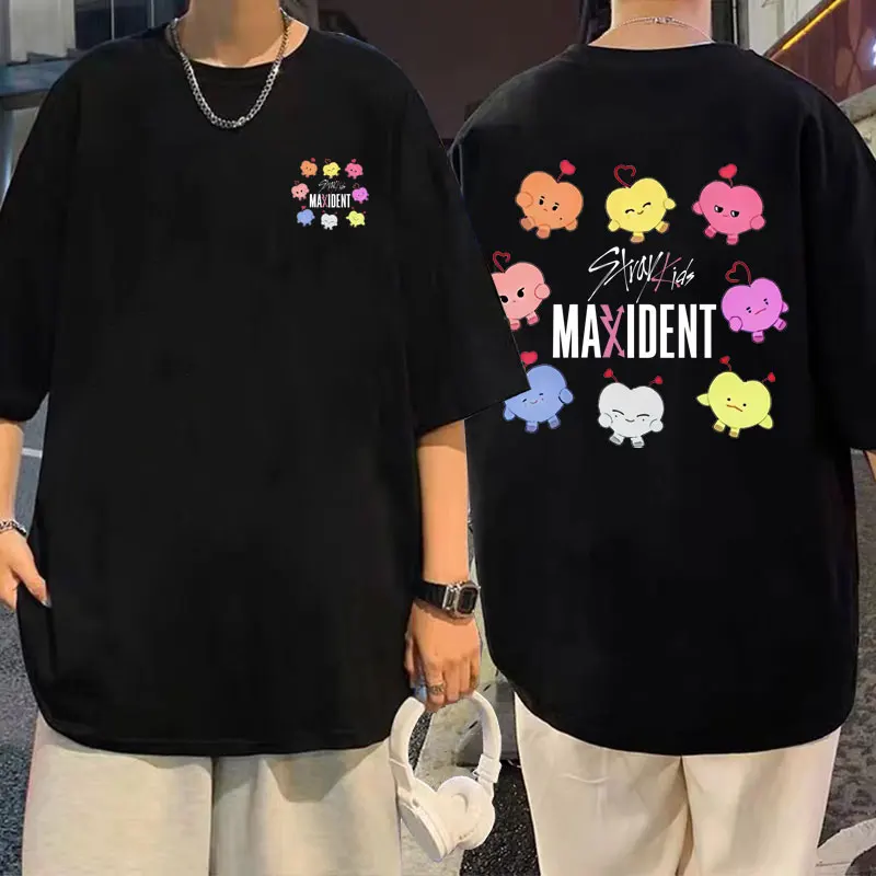 Stray Kids Maxident Double Sided Print Tshirt Short Sleeve Men Women Oversized Harajuku Streetwear Men's Loose Cotton T-shirts
Stray Kids Maxident Double Sided Print Tshirt Short Sleeve Men Women Oversized Harajuku Streetwear Men's Loose Cotton T-shirts