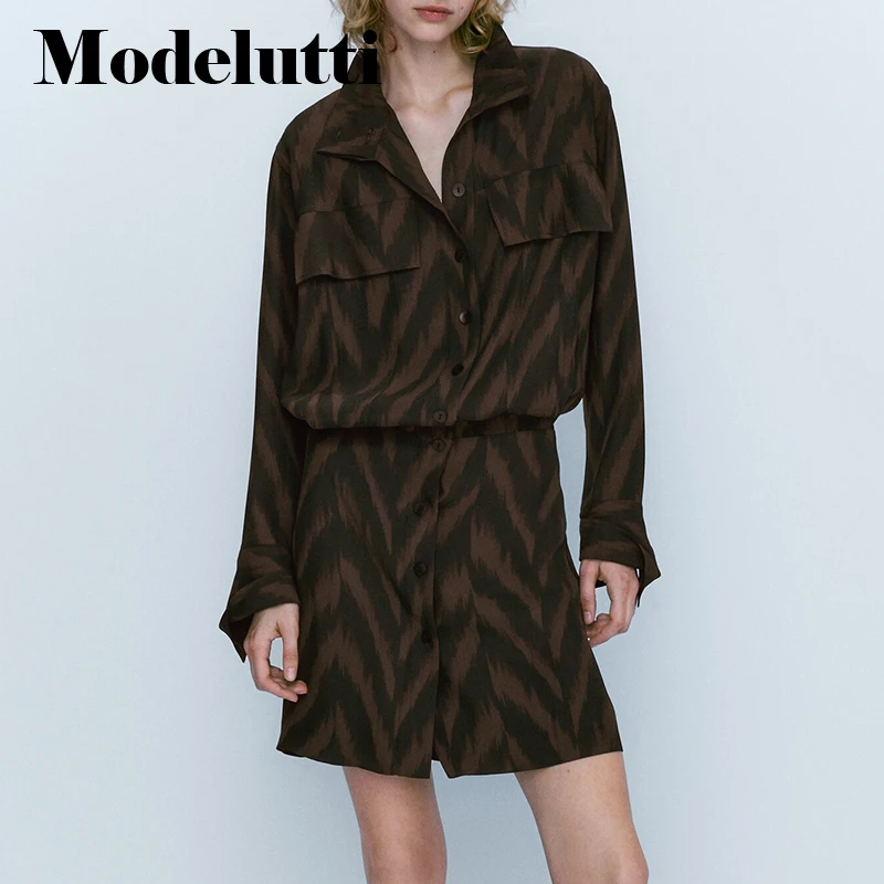 Modelutti 2023 New Women Spring Fashion Long Sleeve Loose Zebra Printed Shirt Dresses Simple Casual Mini Dresses Female Chic
Modelutti 2023 New Women Spring Fashion Long Sleeve Loose Zebra Printed Shirt Dresses Simple Casual Mini Dresses Female Chic