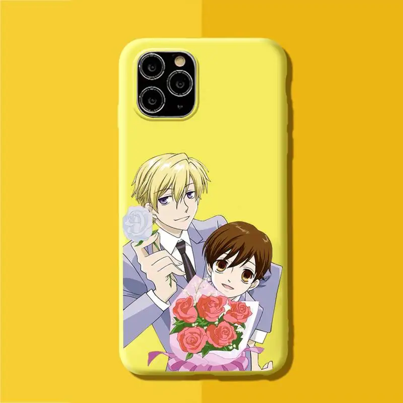 

YNDFCNB Oran High School Host Club Anime Phone Case for iPhone 11 12 13 Mini Pro Xs Max 8 7 6 6S Plus X XR Candy Color Case