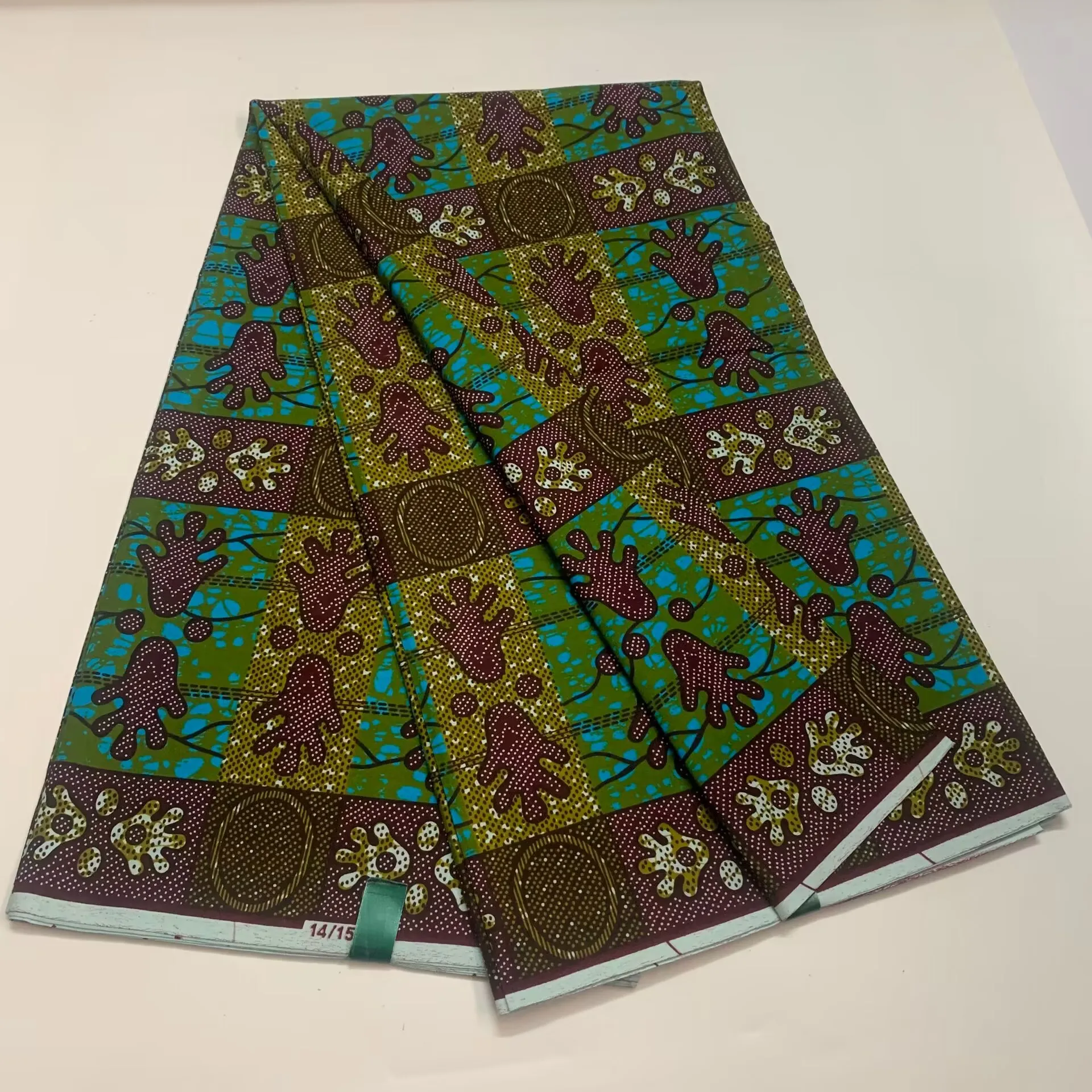 

Новые нигерийские африканские Вощеные ткани, хлопковая ткань с принтом, батик Анкара, высокое качество, оригинальный настоящий вощеный золотой материал, 6 ярдов