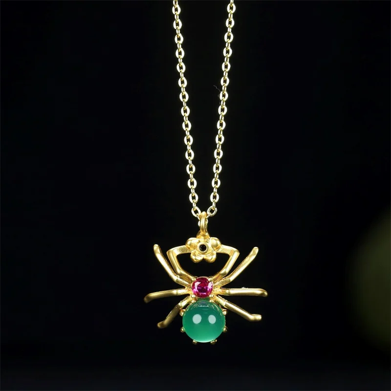 Hot Selling Natural Hand-carve Jade Refined Copper Plating 24k Spider Necklace Pendant Fashion Jewelry Men Women Luck Gifts1
Hot Selling Natural Hand-carve Jade Refined Copper Plating 24k Spider Necklace Pendant Fashion Jewelry Men Women Luck Gifts1