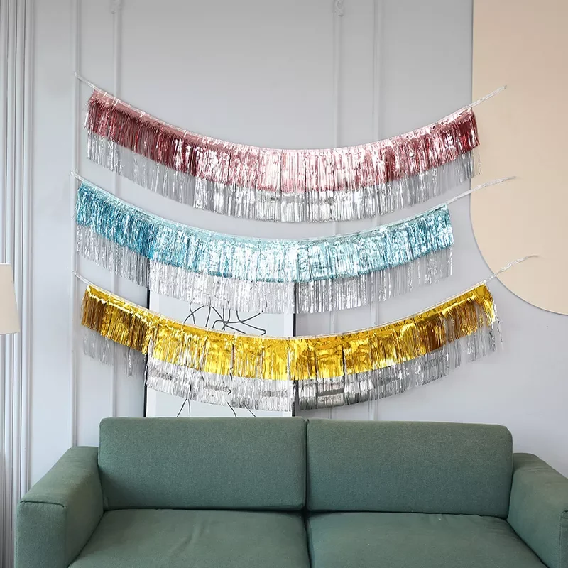 New Creative 4 Layers Foil Tinsel Garland Curtains Birthday Party Wedding Ramadan Decoration Christmas Home Backdrop Wall Decor
New Creative 4 Layers Foil Tinsel Garland Curtains Birthday Party Wedding Ramadan Decoration Christmas Home Backdrop Wall Decor