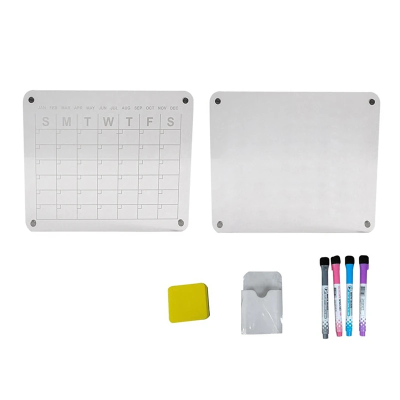 2Piece Magnetic Dry Wipe Erase Board For Fridge Calendar For Refrigerator Note Board Eraser Reusable Clear 43X30cm
2Piece Magnetic Dry Wipe Erase Board For Fridge Calendar For Refrigerator Note Board Eraser Reusable Clear 43X30cm