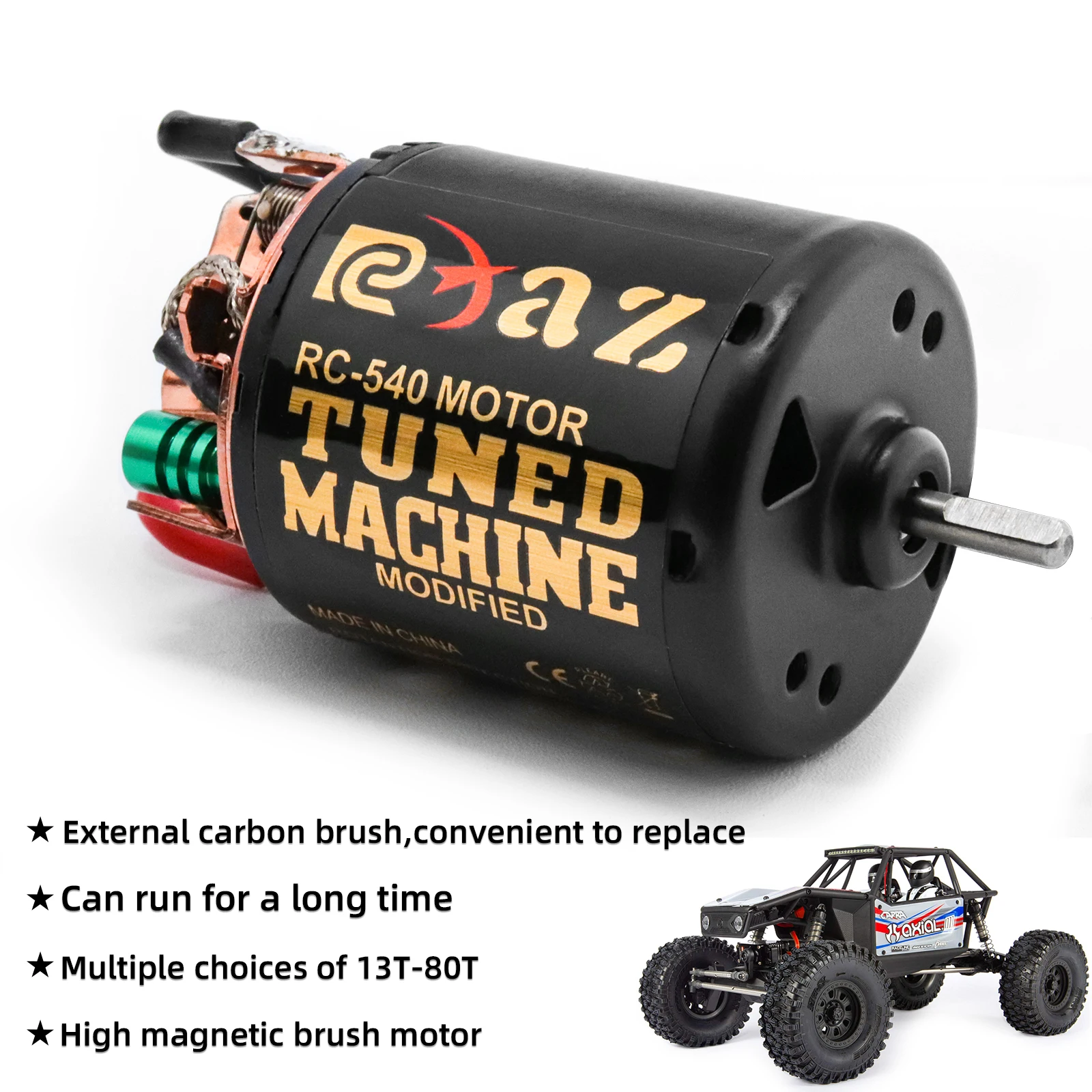 540 Brushed Motor Waterproof 13T~80T External Carbon Brush for 1:10 RC Car Crawler Axial SCX10 AXI03007 90046 Redcat Gen8
540 Brushed Motor Waterproof 13T~80T External Carbon Brush for 1:10 RC Car Crawler Axial SCX10 AXI03007 90046 Redcat Gen8