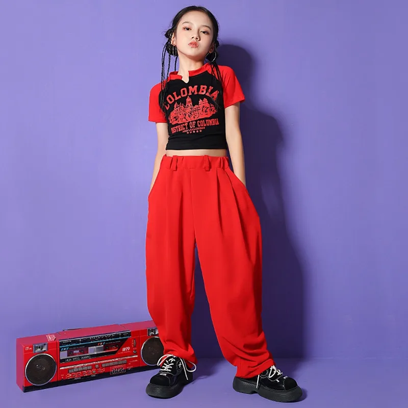 Teenager Kids Hip Hop Red Costume Girls Cropped Tops Loose Pants Kpop Jazz Performance Dance Clothes Rave Outfit 6 8 10 12 14 Y
Teenager Kids Hip Hop Red Costume Girls Cropped Tops Loose Pants Kpop Jazz Performance Dance Clothes Rave Outfit 6 8 10 12 14 Y