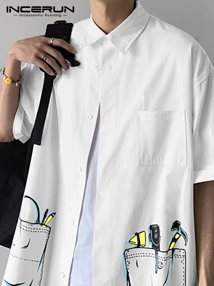 Stylish Well Fitting New Men Printed Shirts Lapel Short Sleeve Loose Casual Male Hot Sale Simple Blouse S-5XL INCERUN Tops 2022
Stylish Well Fitting New Men Printed Shirts Lapel Short Sleeve Loose Casual Male Hot Sale Simple Blouse S-5XL INCERUN Tops 2022