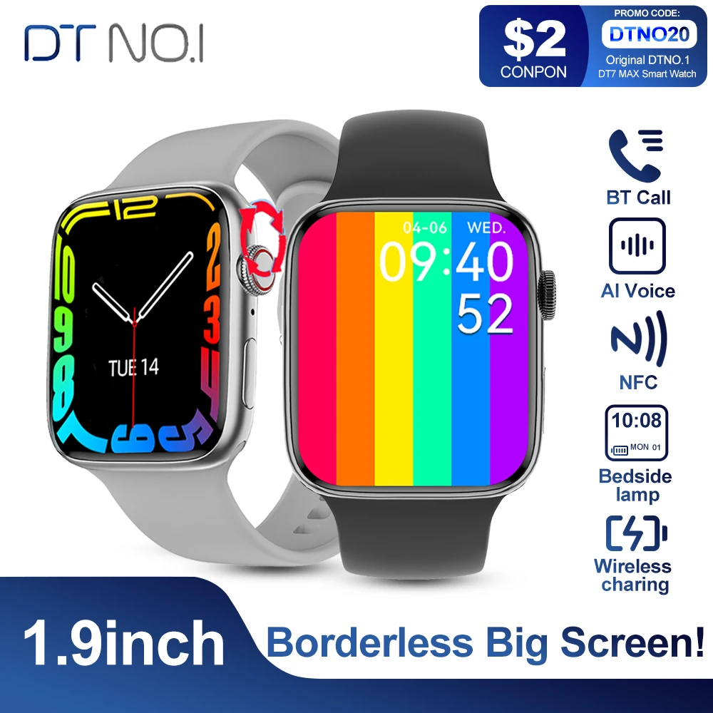 DTNO.1 Smart Watch DT7 Max Men 1.9'' Borderless Big Screen NFC Smartwatch Bluetooth Call Wireless Charging PK IWO W27 W37 Pro
DTNO.1 Smart Watch DT7 Max Men 1.9'' Borderless Big Screen NFC Smartwatch Bluetooth Call Wireless Charging PK IWO W27 W37 Pro