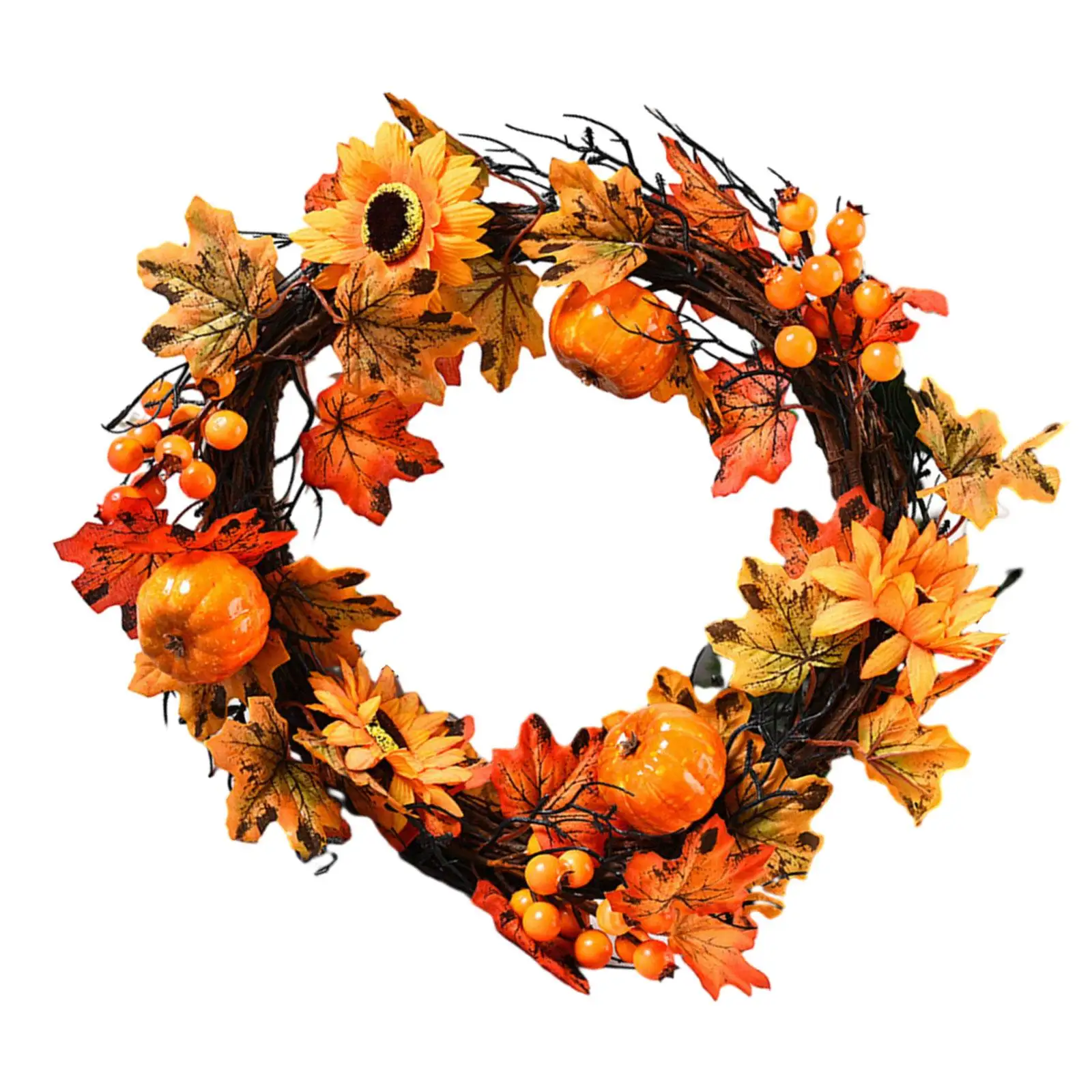 Fall Wreath for Front Door with Pumpkins Maple Leaves Autumn Wreath for Indoor Outdoor Wall Thanksgiving Farmhouse Decorations
Fall Wreath for Front Door with Pumpkins Maple Leaves Autumn Wreath for Indoor Outdoor Wall Thanksgiving Farmhouse Decorations
