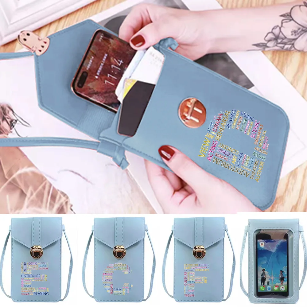 Women Shoulder Bags Universal Touch Screen Mobile Phone Bag Wallets Card Pack Pu Leather Purse Clutch Text Letter Print Handbags
Women Shoulder Bags Universal Touch Screen Mobile Phone Bag Wallets Card Pack Pu Leather Purse Clutch Text Letter Print Handbags
