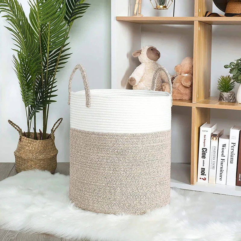 Folding Dirty Clothes Storage Laundry Sundry Basket Large Woven Cotton Rope Container Box Bins with Handle Blanket Household
Folding Dirty Clothes Storage Laundry Sundry Basket Large Woven Cotton Rope Container Box Bins with Handle Blanket Household