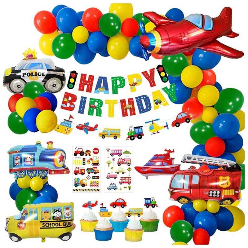 Kid Birthday Decoration, Happy Birthday Banner Balloon Garland Vehicles Party Birthday Party Decor for Boy Baby Shower
Kid Birthday Decoration, Happy Birthday Banner Balloon Garland Vehicles Party Birthday Party Decor for Boy Baby Shower
