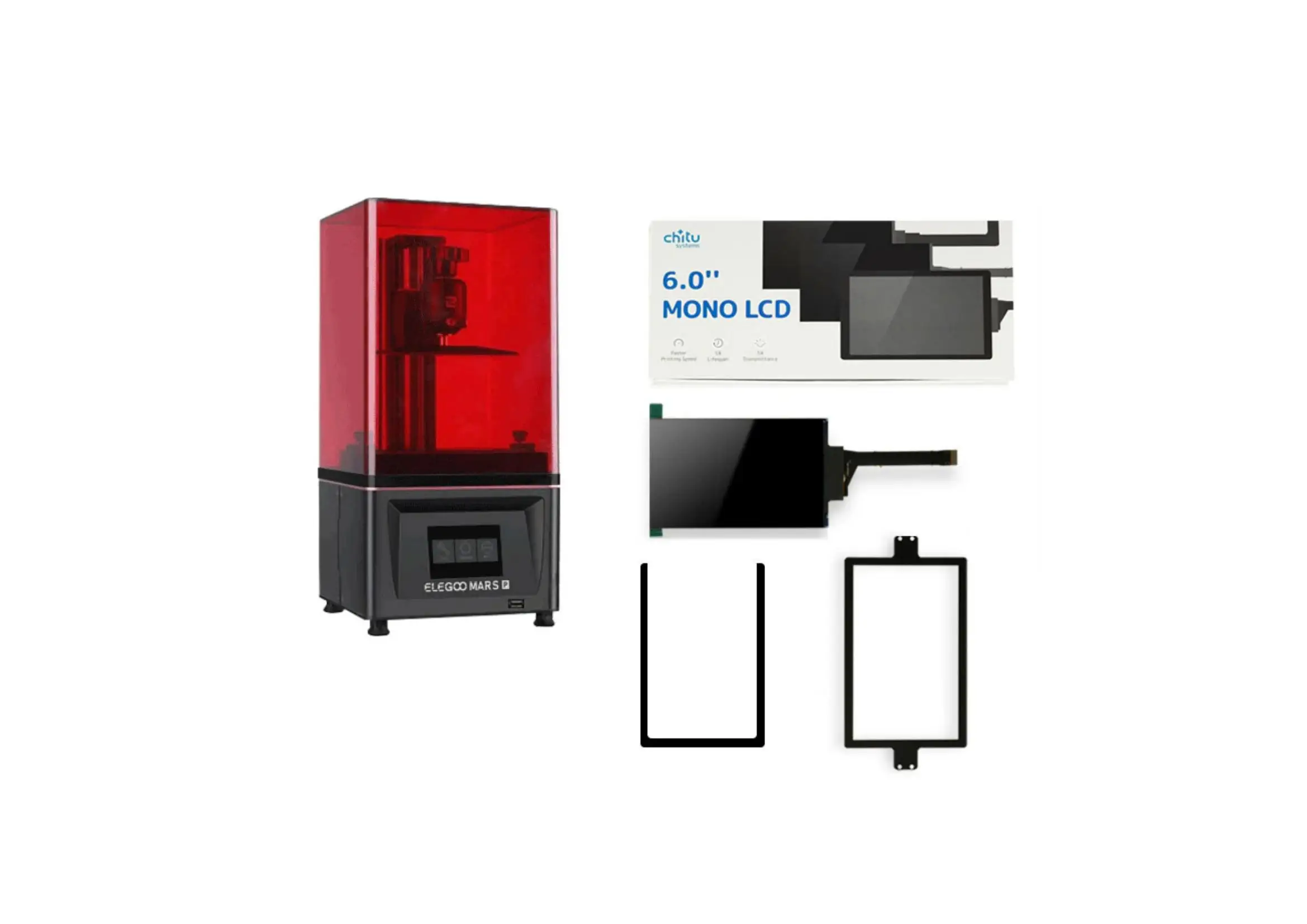 Набор для обновления 3D-принтера Chitusystems на 6,08 дюйма 2K MONO для Elegoo Mars/ Elegoo Mars Pro
Набор для обновления 3D-принтера Chitusystems на 6,08 дюйма 2K MONO для Elegoo Mars/ Elegoo Mars Pro